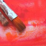 paint brush with red